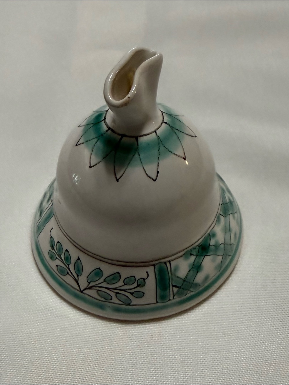 Vintage Ceramic Hand Painted Bell w/Floral Accents